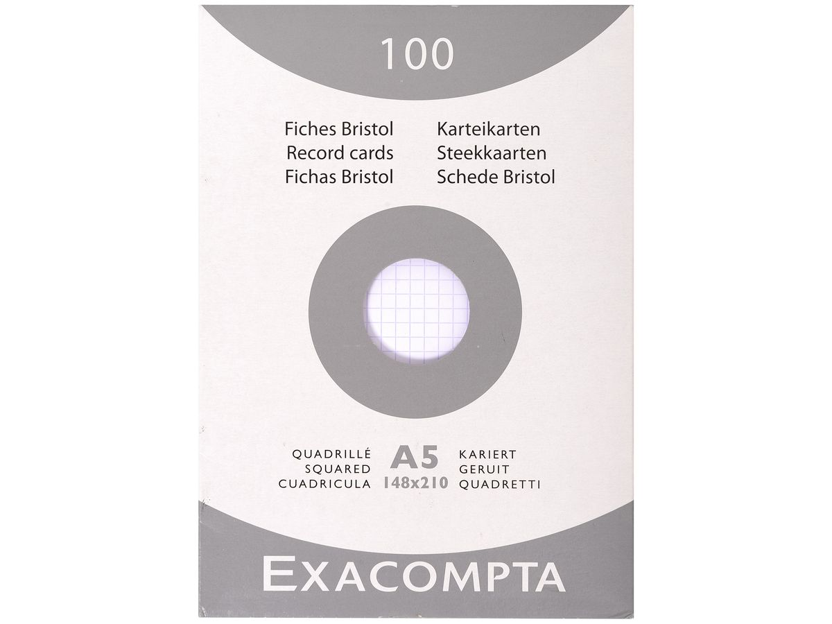 EXACOMPTA Schede quadret. 5mm A5 13208E bianco 100 pzi. (3130630132080)