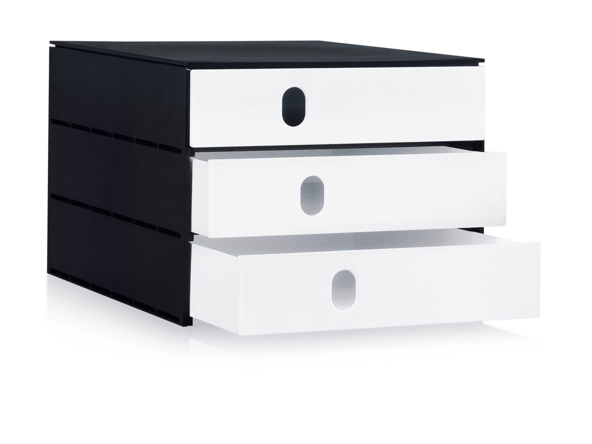 STYRO Scatola con cassetti styroval 14-8050.92 nero/bianco 3 cassetti (7612176073868)