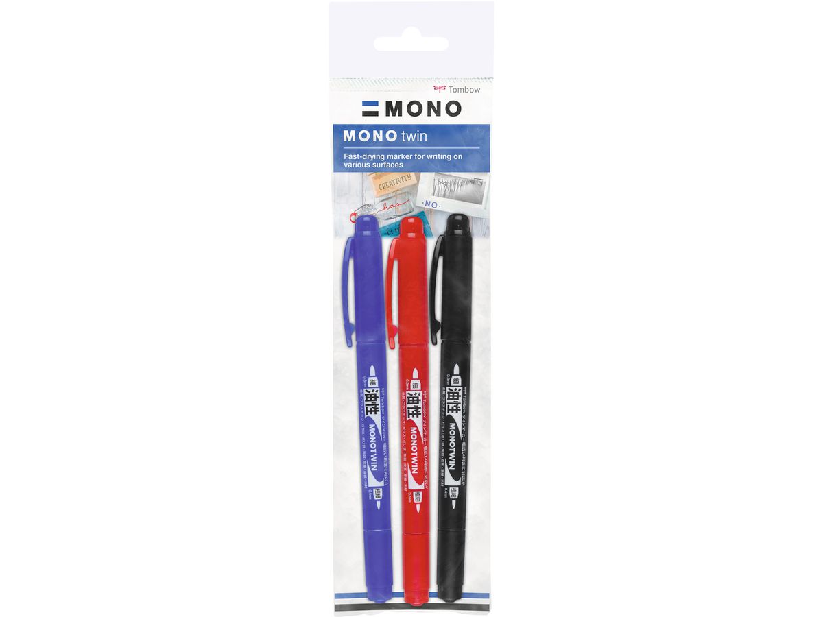 TOMBOW Mono twin permanent marker OS-TME-3P Set 3 pcs. (4003198111318)