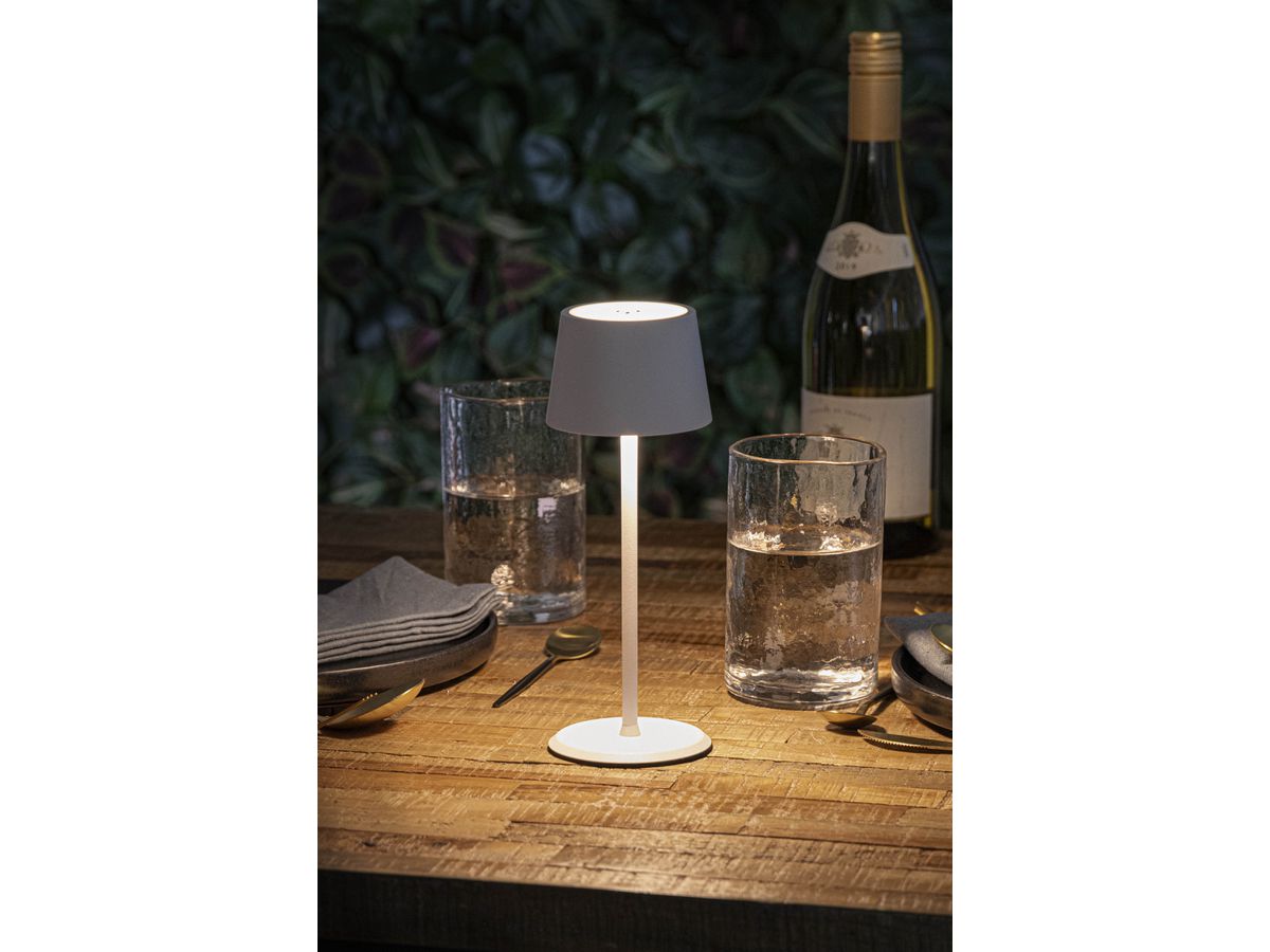 SECURIT Lampe de table MONTE CARLO LP-MC-WT blanc, batterie, dimmable (8720663161222)