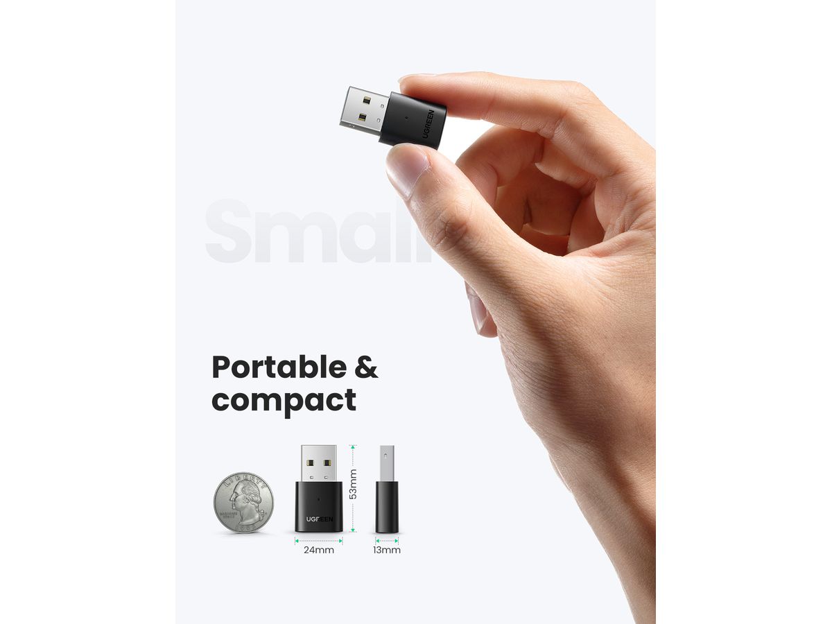 UGREEN Bluetooth 5.0 Adpater USB-A 80889 Black (6957303888894)