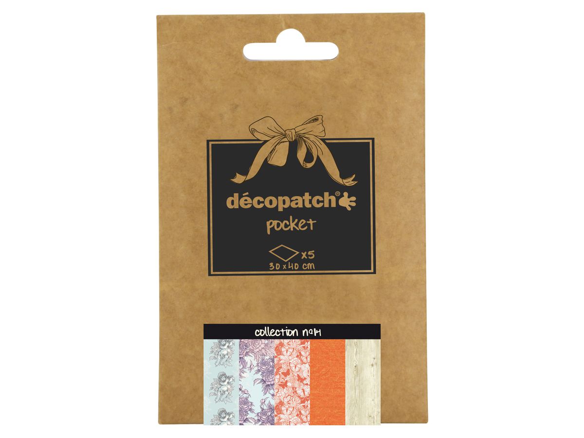DECOPATCH Carta Pocket Nr. 14 DP014O 5 fogli di 30x40 cm (3609510240141)