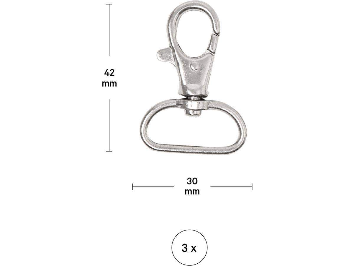 I AM CREATIVE Mousqueton pivotant 4703.45 50x45mm 3 pièces (7611983217533)