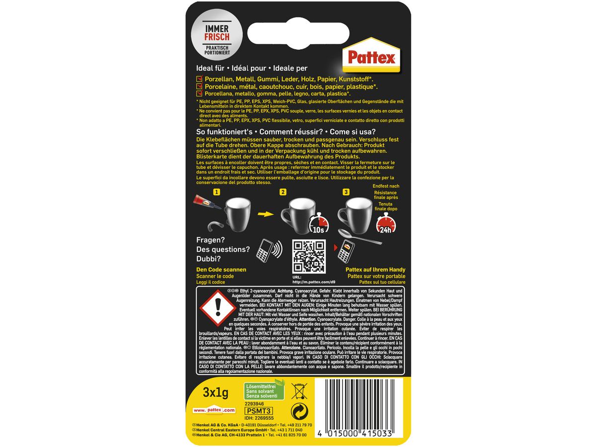 PATTEX Superglue Mini Trio PSMT3 liquido 3x1g (4015000415033)
