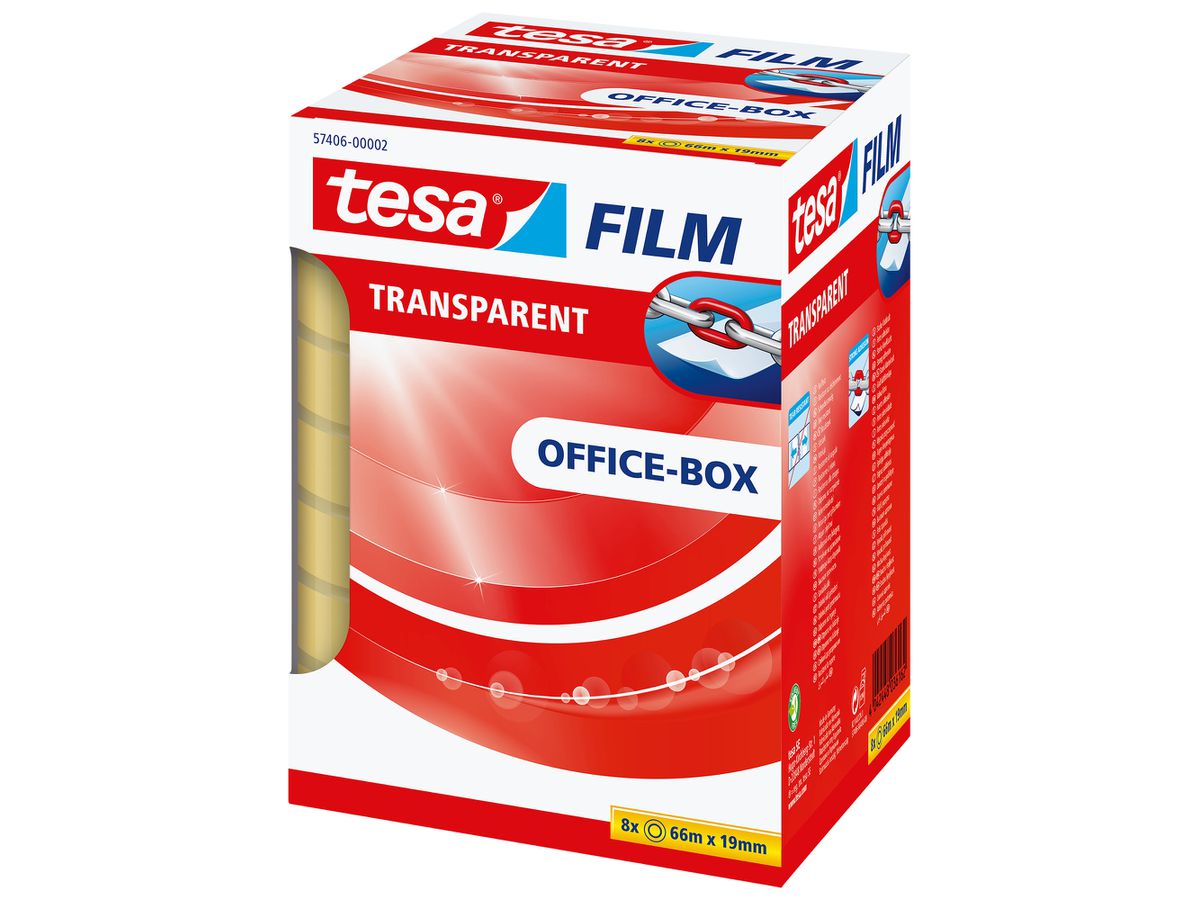 TESA Klebeband transp.Box 66mx19mm 574060000 8 pezzi (4042448036162)