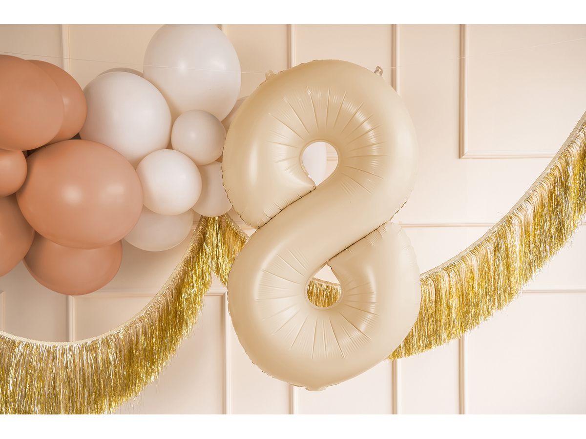 PARTYDECO Ballon en plastique no. 8 72cm FB230P-8-013 beige (5904555035263)