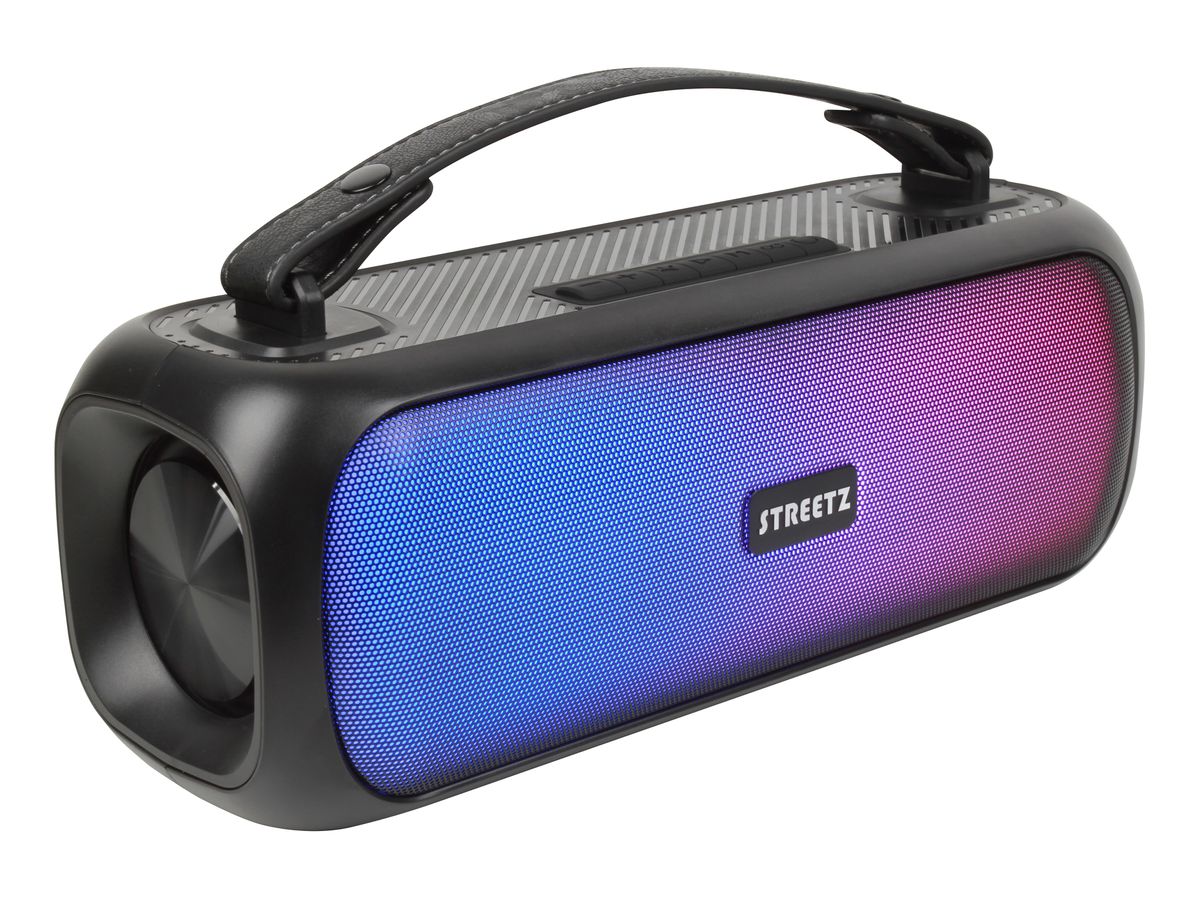STREETZ BT Boombox 2x7.5 W CMB-110 Black,AUX,USB flash,LED,IPX5 (7333048057471)