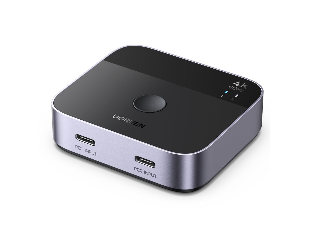 UGREEN USB-C Switch 2 In 1 Out,4K 55451 2×USBC- In, 1×HDMI Out (6941876254514)