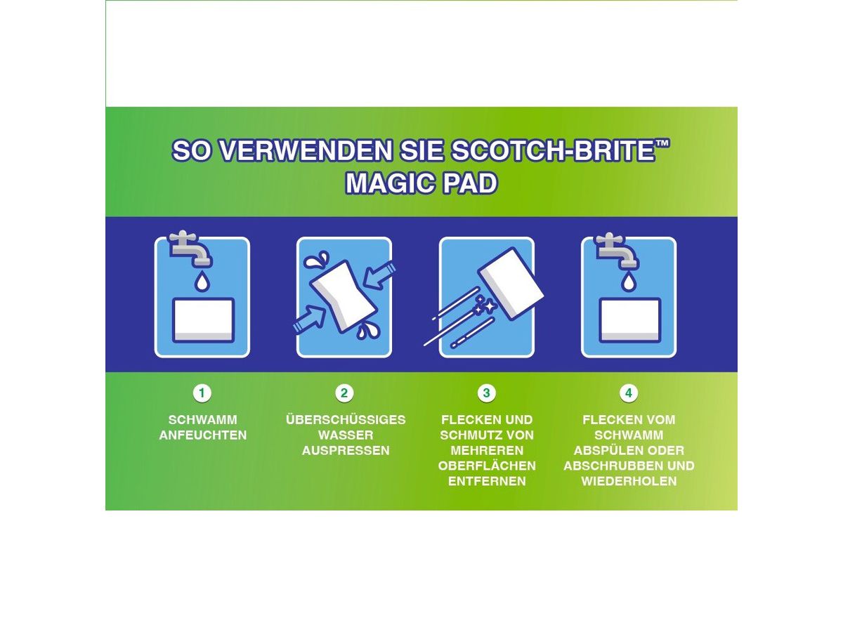 SCOTCH-BRITE Gomme tache 11x7x3cm SB831/2 Magic2, blanc 2 pcs. (4054596292987)