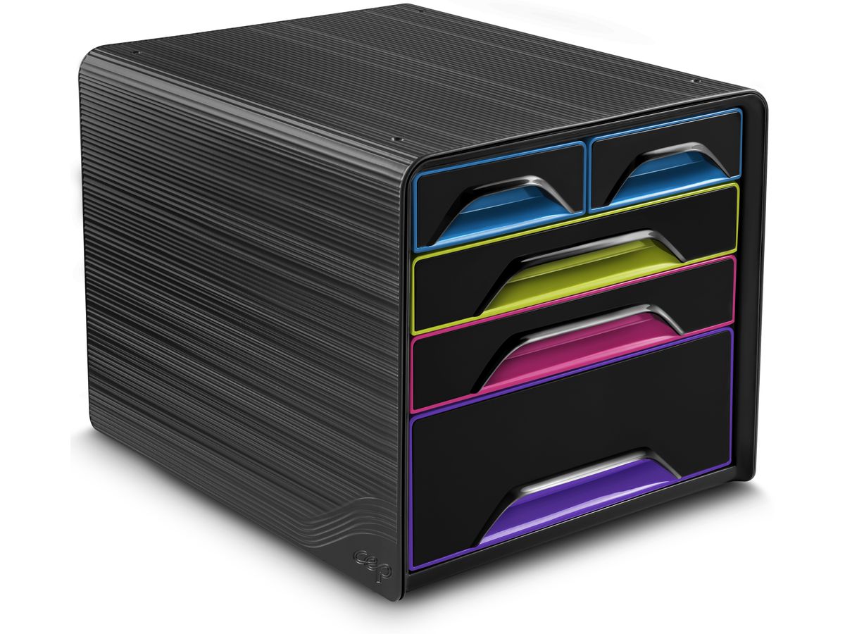 CEP Schubladenbox Smoove Gloss 1072130411 5 Schubladen schwarz/bunt (3462159011196)