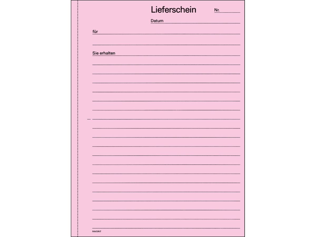 FAVORIT Lieferscheine D A5 9233 OK rot/gelb/weiss 50x3 Blatt (7612149047537)