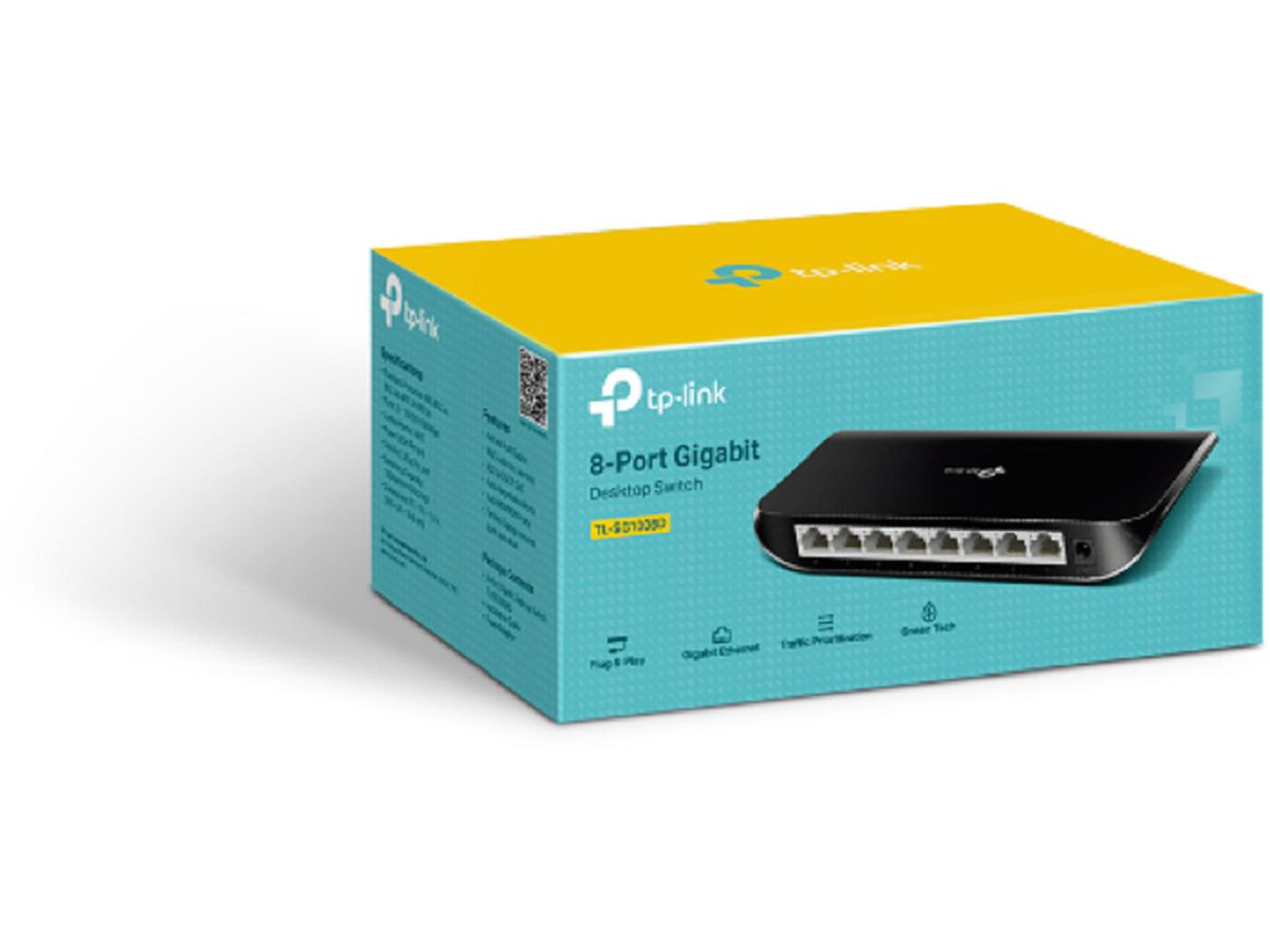 TP-LINK 8-Port-GB-Desktop-Switch TLSG1008D 10/100/1000 Mbit/s (6935364092313)