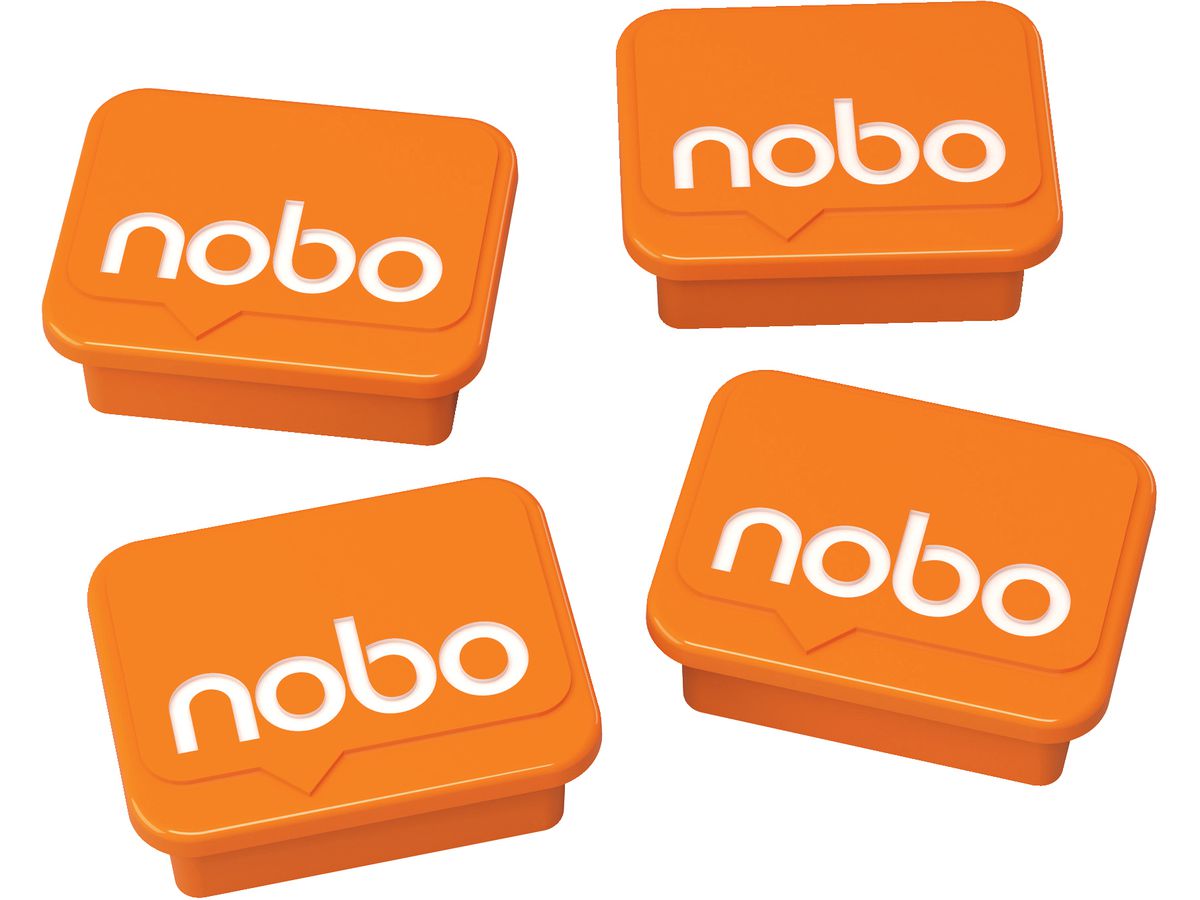NOBO Magnete 18x22mm 1905327 orange 4 Stück (5028252526135)