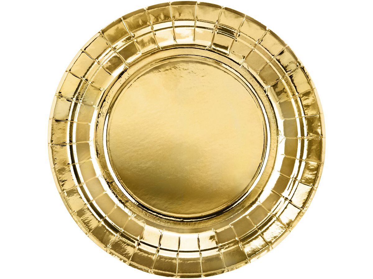 PARTYDECO Assiettes 18cm TPP57-019ME or 6 pièces (5900779107823)