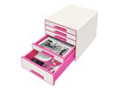 LEITZ Cassetti portadoc. WOW Cube A4 52142023 bianco/pink, 5 cassetti (4002432115419)