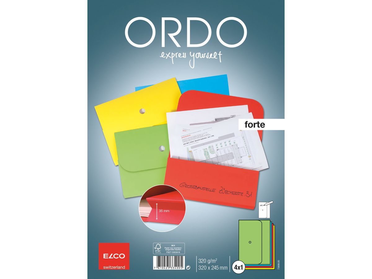 ELCO Cartella di organiz. Ordo A4 73698.00 prestige, ass. 4 pezzi (7610425334005)