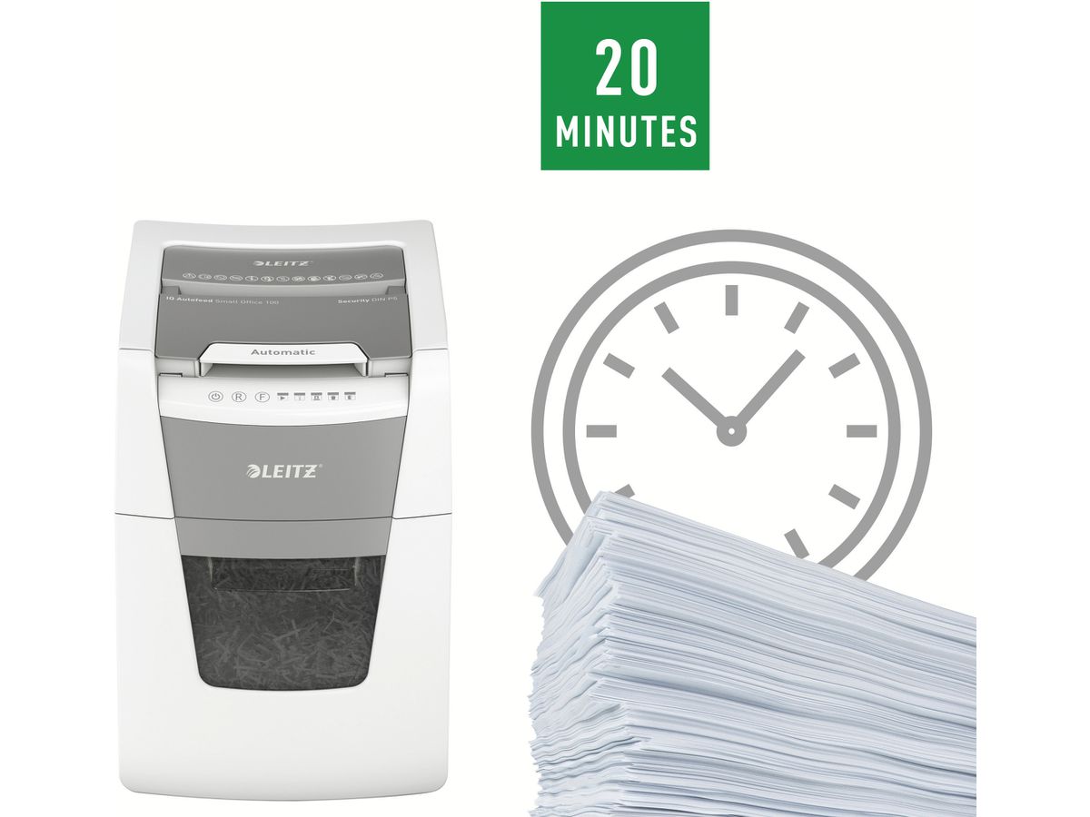 LEITZ Distruggi documenti IQ AF 8012-20-00 Small Office 100, P-5, 34lt (4002432126408)