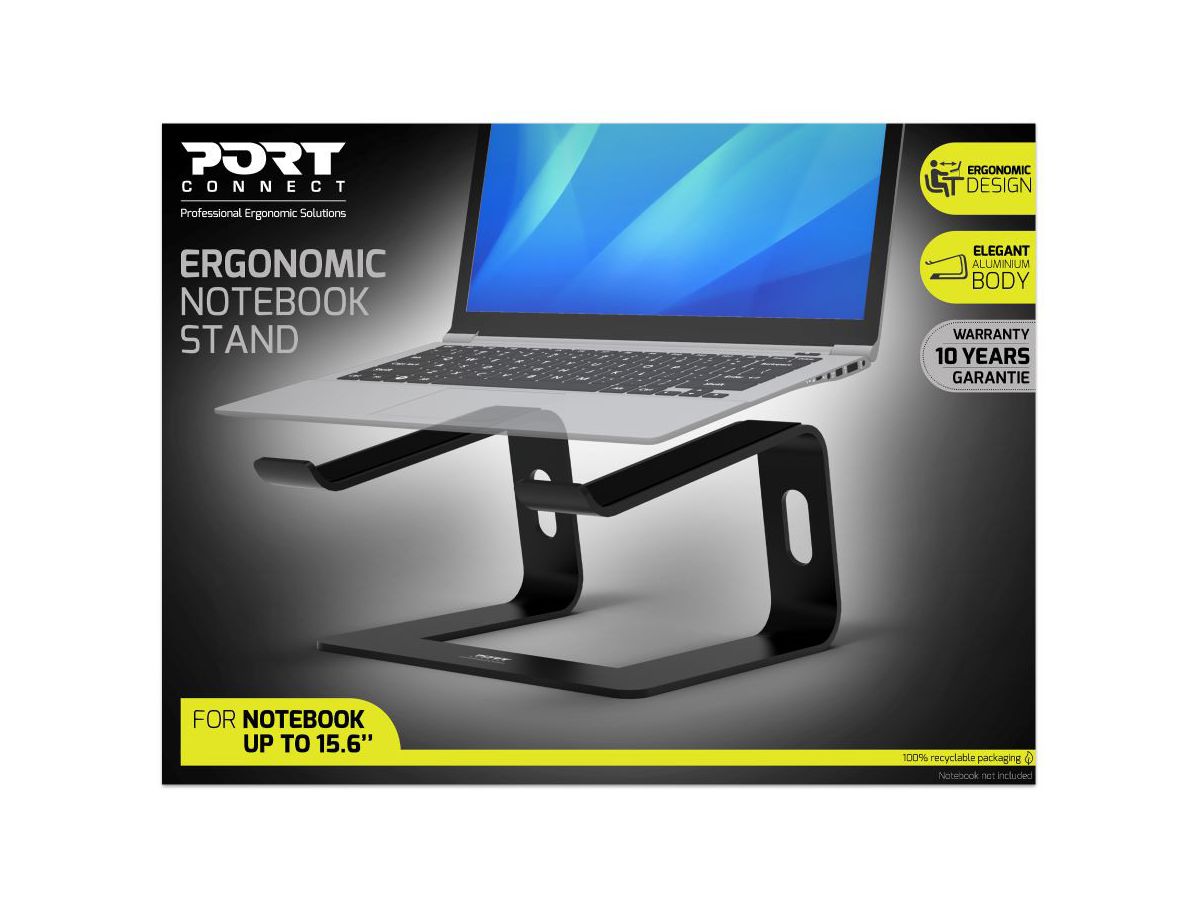 PORT Ergonomic Notebook Stand 901103 alu, from 10 to 15.6 inch (3567049011031)
