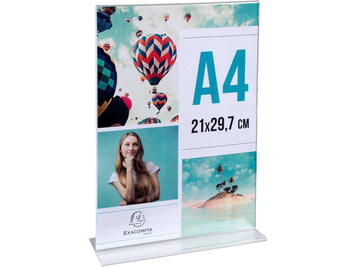 EXACOMPTA Supporto da tavolo A4 84158D trasparente, forma T alto (9002493109285)