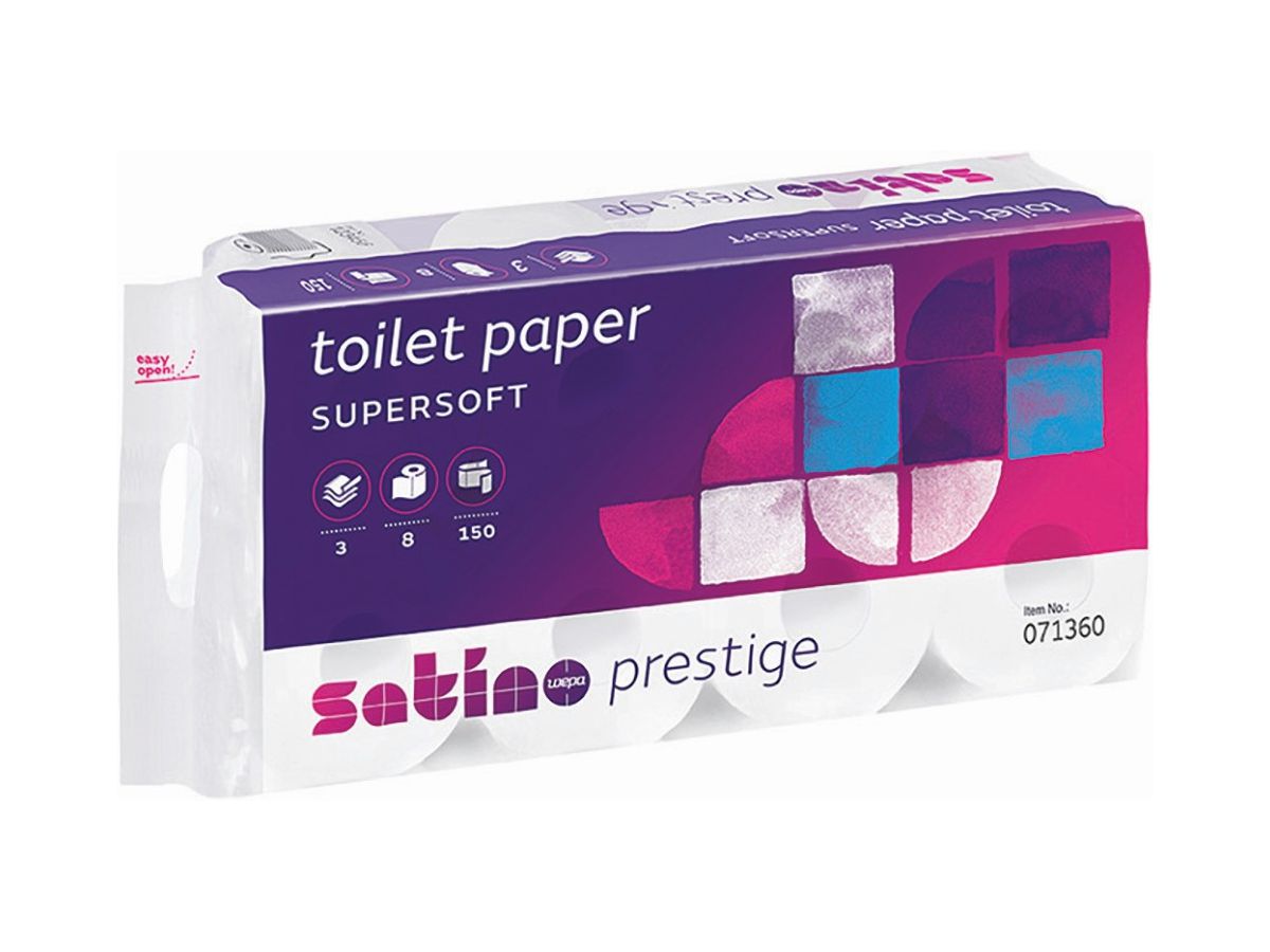 SATINO Toilettenpapier Prestige 600935 150 Coupons, 8 Rollen (4000735323258)
