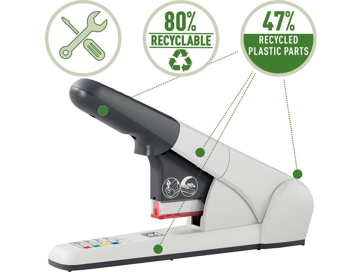 LEITZ Cucitrice 5551 55510084 grigio chiaro 80 fogli (4002432364008)