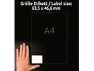 AVERY ZWECKFORM Etiketten 63,5×46,6mm L6025REV2 weiss 540 Stk./25 + 5 Blatt (4004182060254)