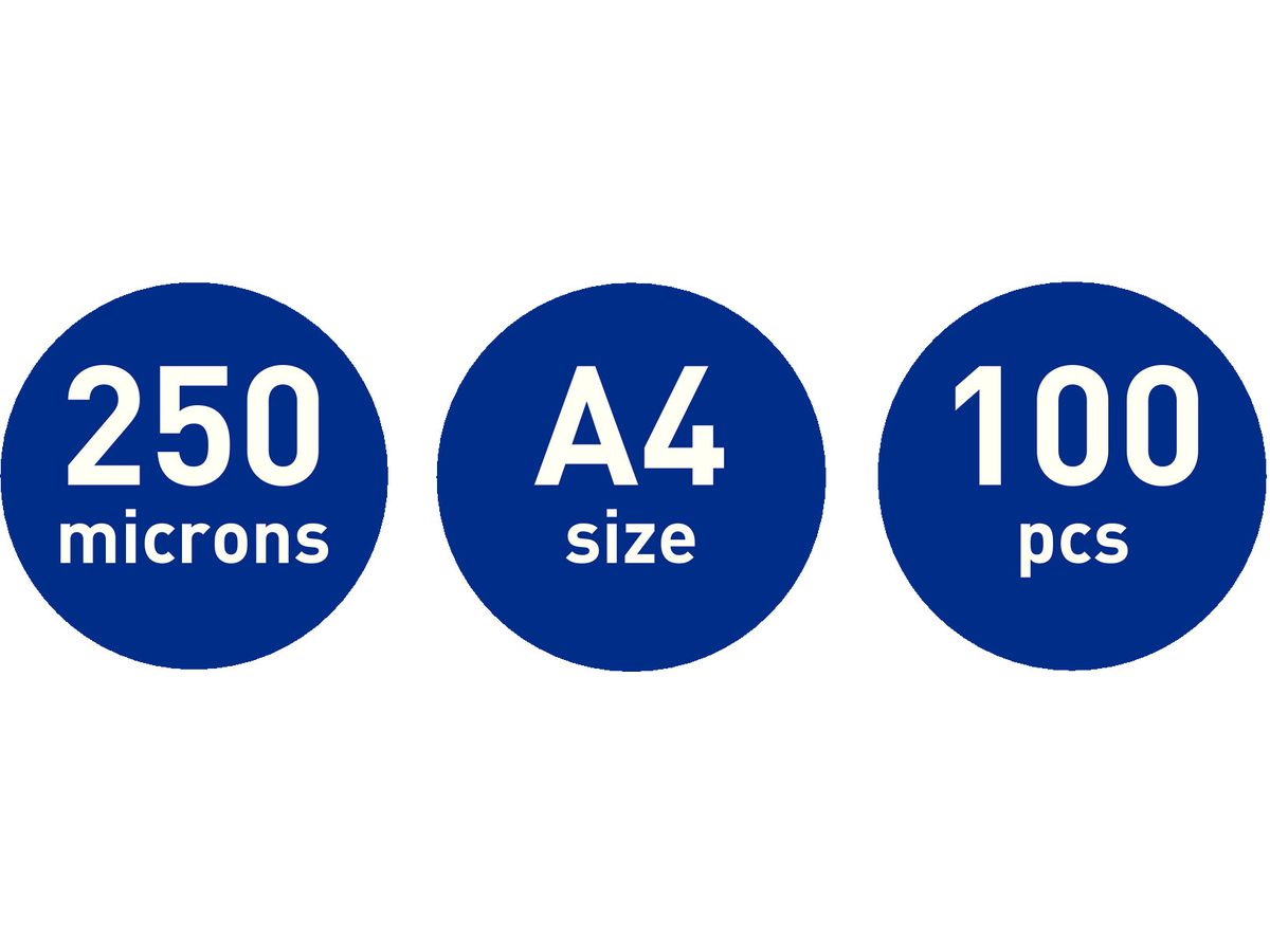 LEITZ Pochettes à plastifier A4 74840000 brillant, 250my 100 pcs. (4002432397686)