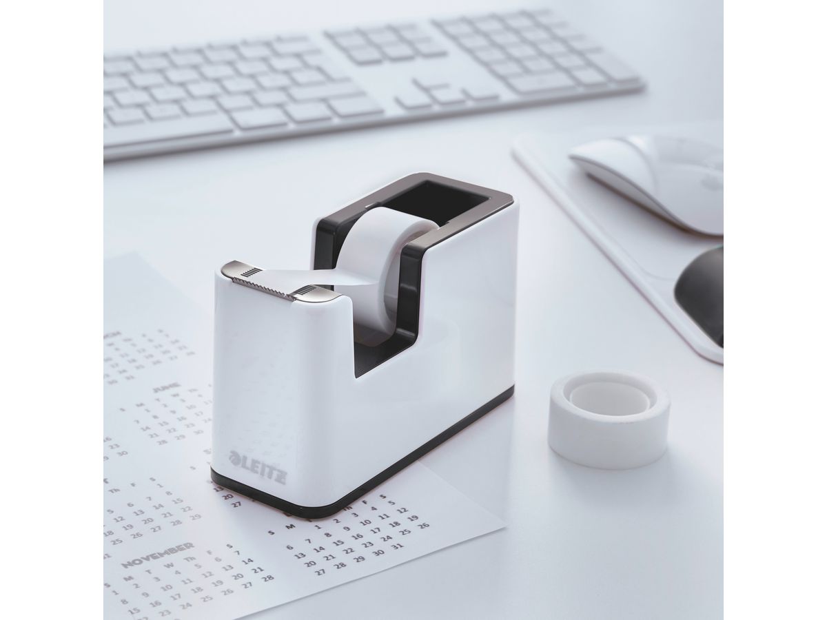 LEITZ Klebebandabroller WOW 19mmx33m 5364-10-95 weiss/schwarz (4002432122158)