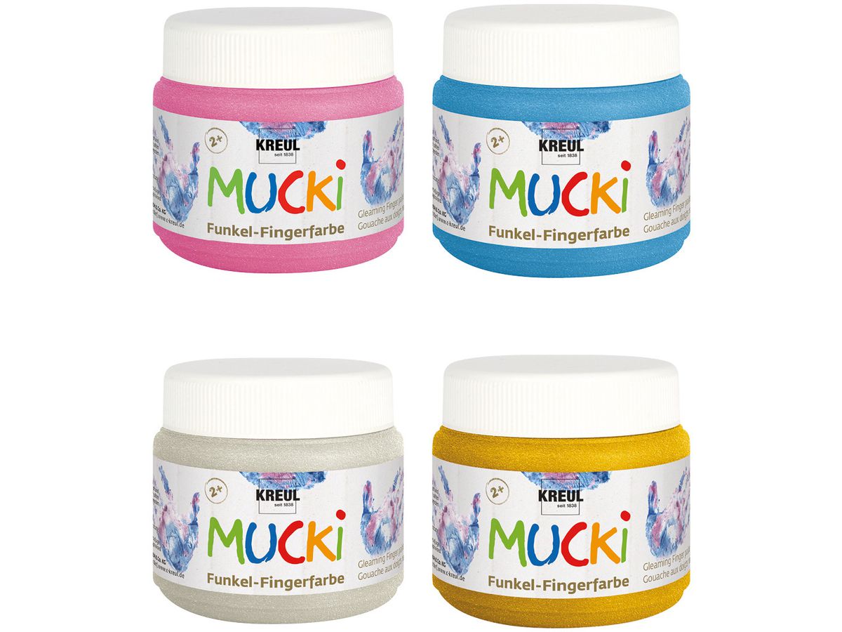KREUL Funkel-Fingerfarben Mucki 2318 Wild & Free 4x150ml (4000798117283)