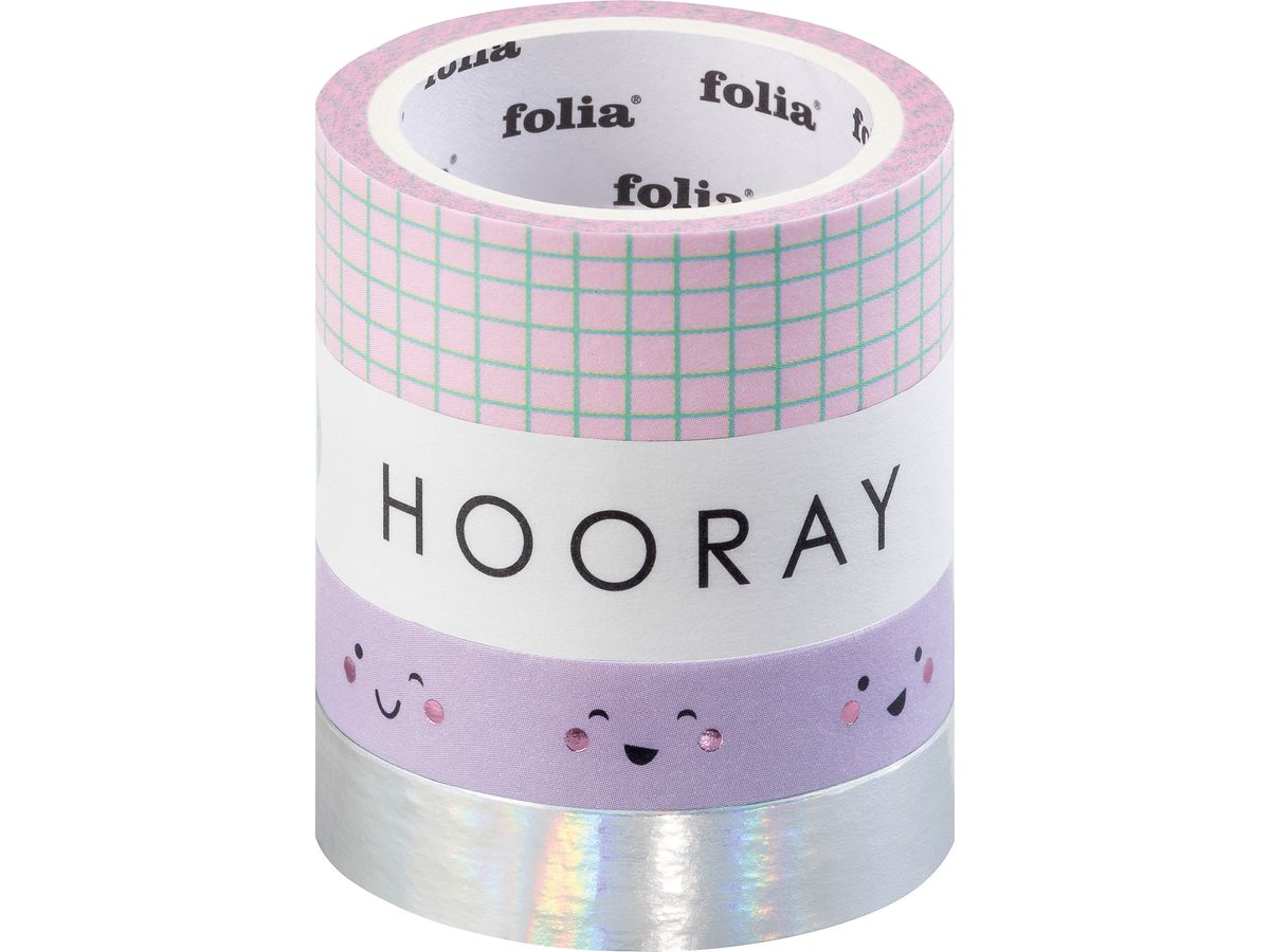 FOLIA Washi Tape Set Happy Vibes 26455 Hotfoil 4 pieces (4001868135312)