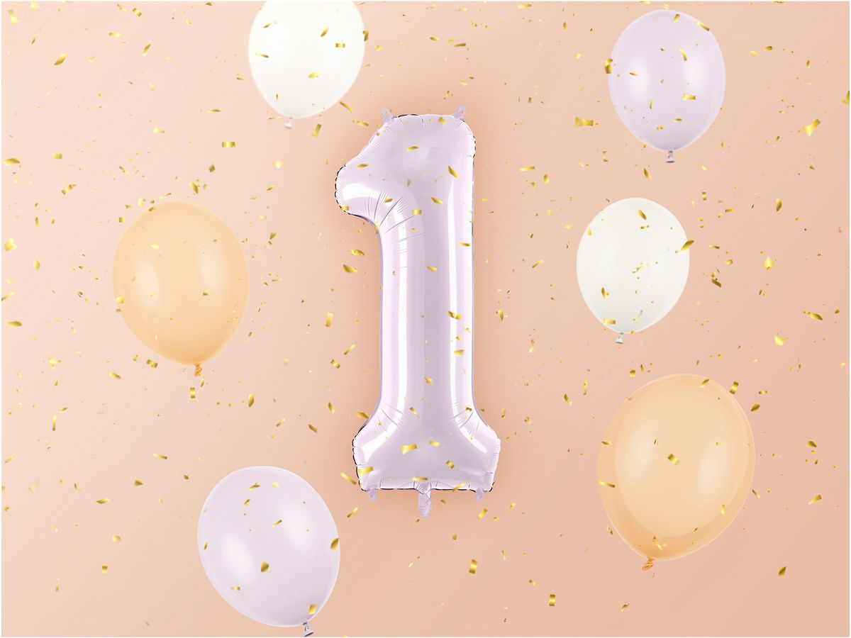 PARTYDECO Palloncino in foil no. 1 72cm FB230G-1-014 viola (5904555052536)