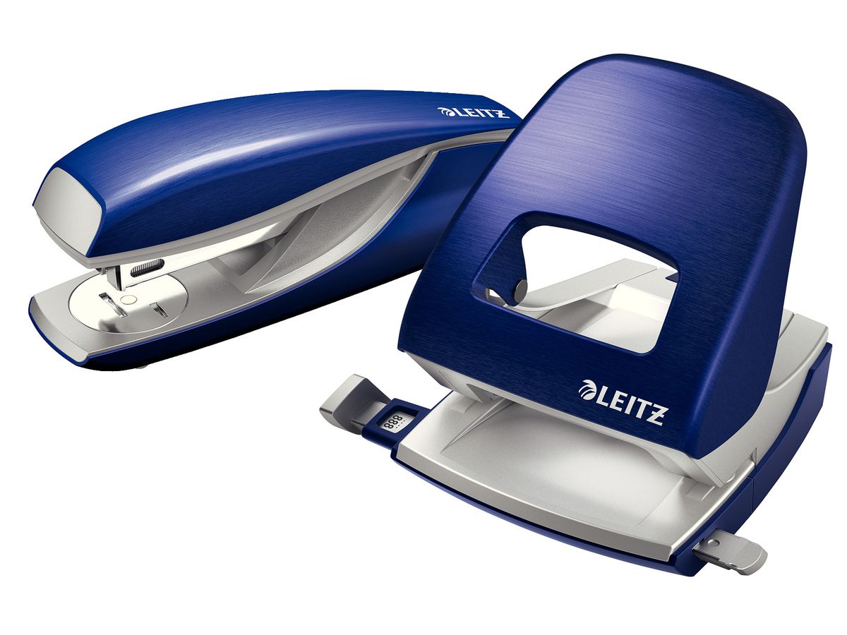 LEITZ Bürolocher NewNeXXt Metall 50060069 titan blau 30 Blatt (4002432107360)