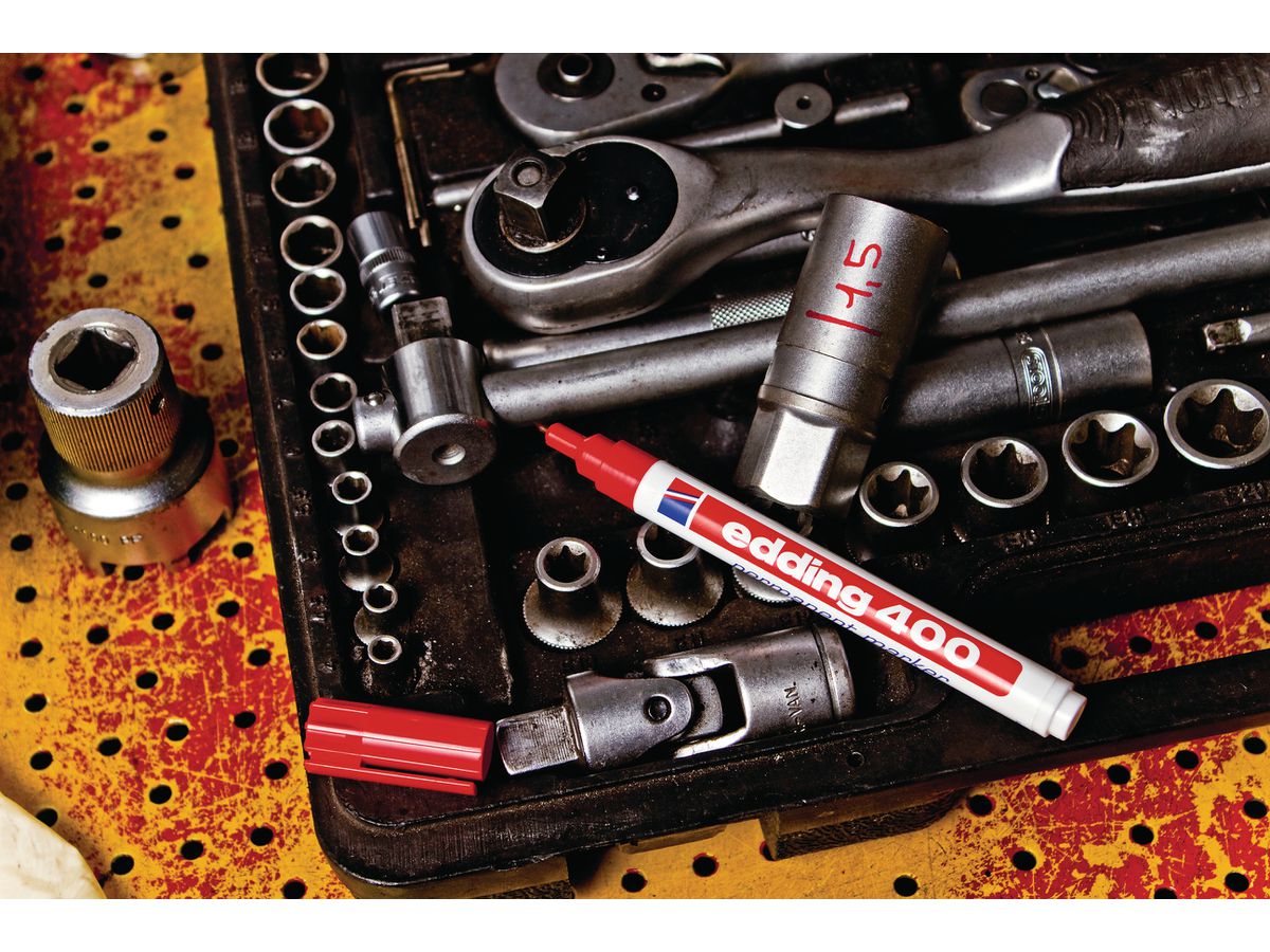 EDDING Marqeur permanent 400 1mm 400BLI-2 rouge Blister (4004764060191)