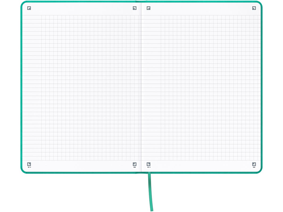 OXFORD Signature Notizbuch 400154946 A5, kariert 80 Blatt, türkis (3020120180120)