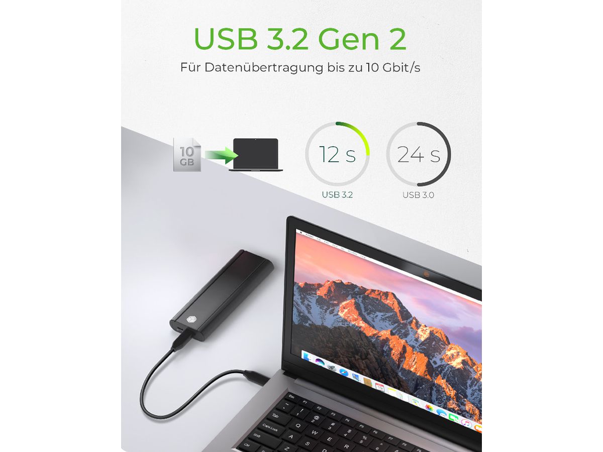 ICY BOX Ext. Gehäuse M.2 USB 3.2 G2 IB-1807MT-C31 NVMe, Werkzeuglos, Alu. (4250078172925)