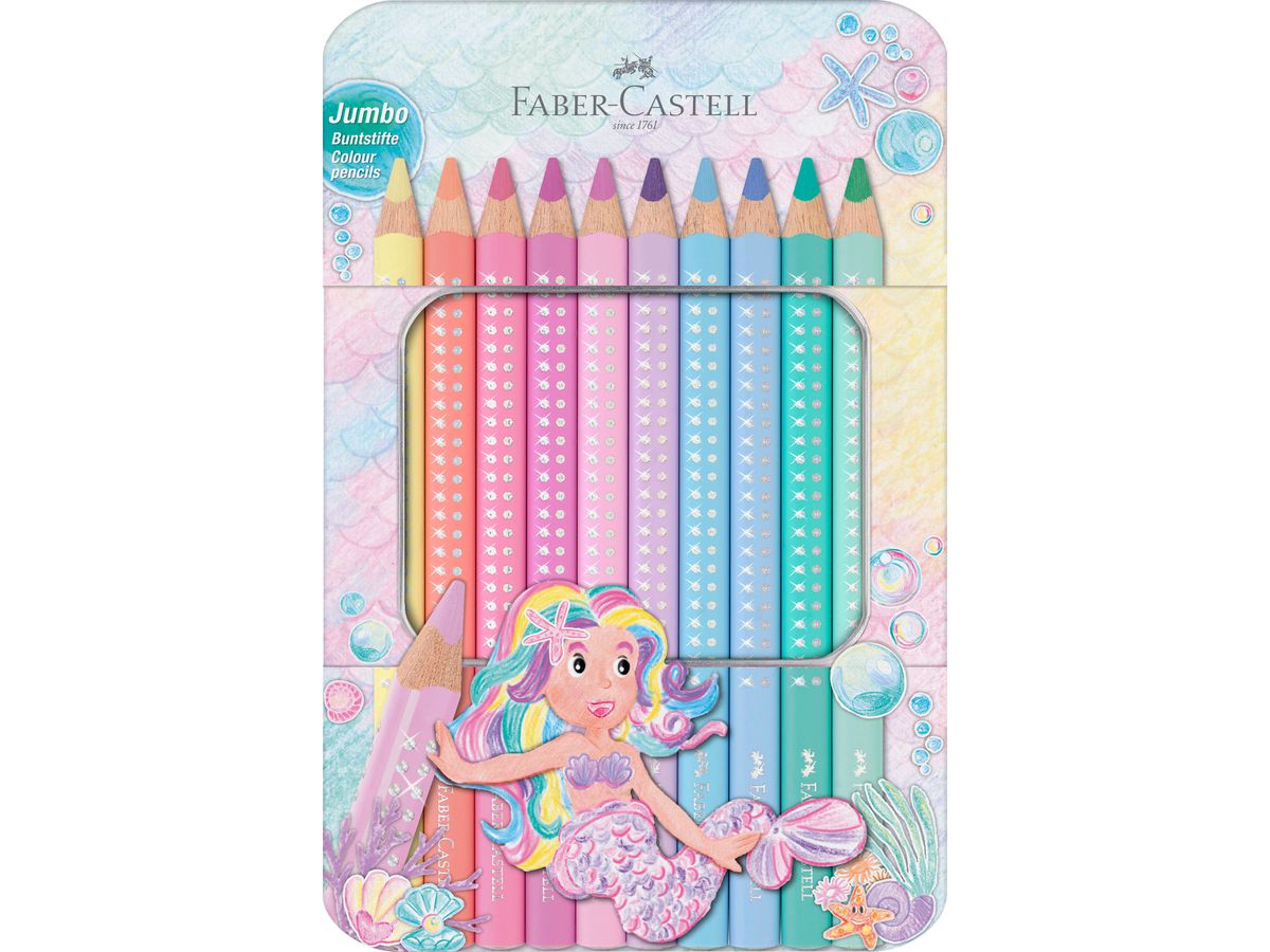 FABER-CASTELL Matita colorata Jumbo Sparkle 210910 pastello 10 pezzi (4005402109104)