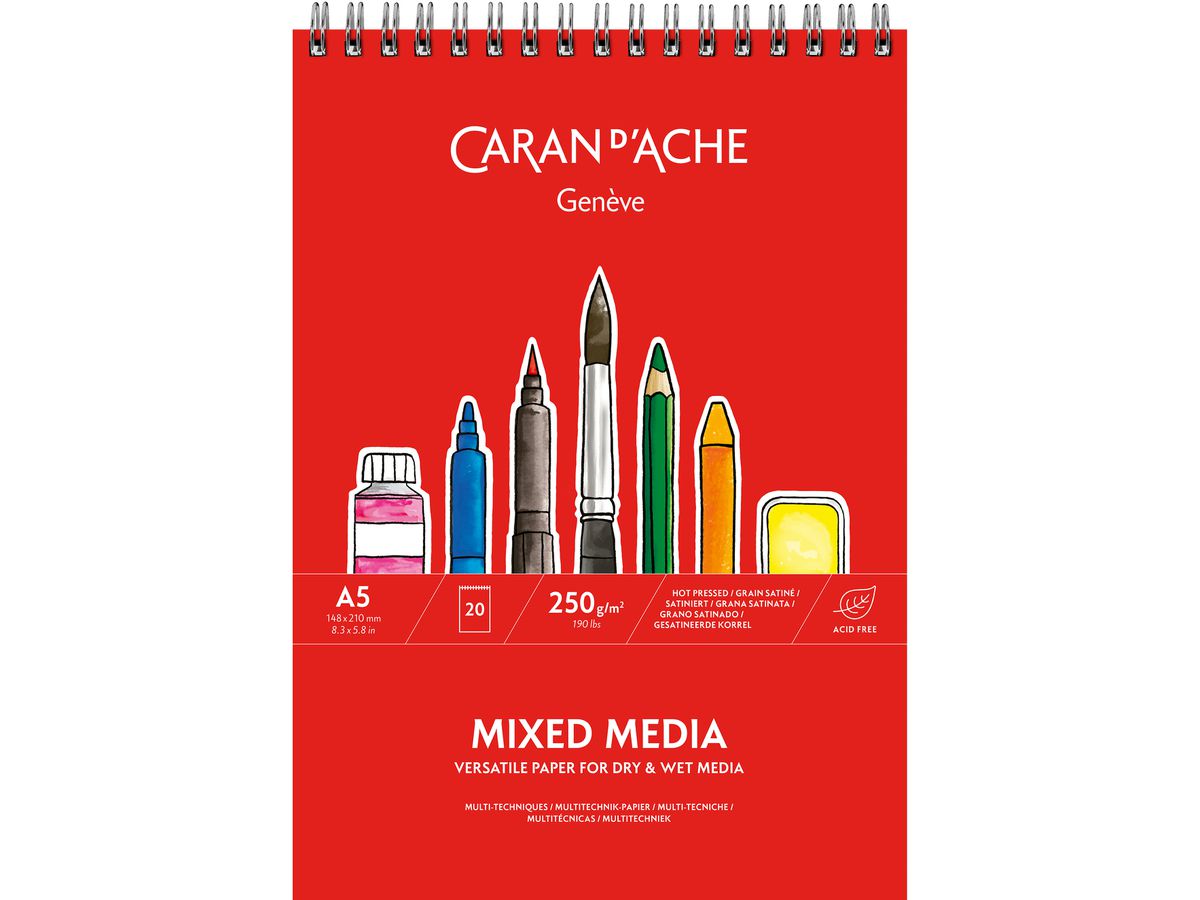 CARAN D'ACHE Spiralzeichenblock A5 454.115 250g/m2 20 Blatt (7630002357494)