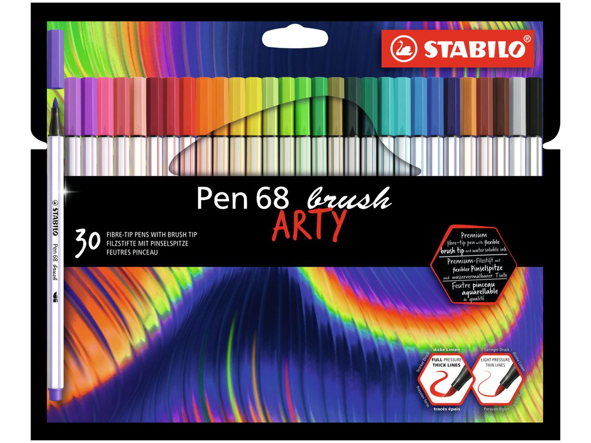 STABILO Stylo Fibre 68 brush 568/30-21-20 30 pcs. ass. (4006381578219)