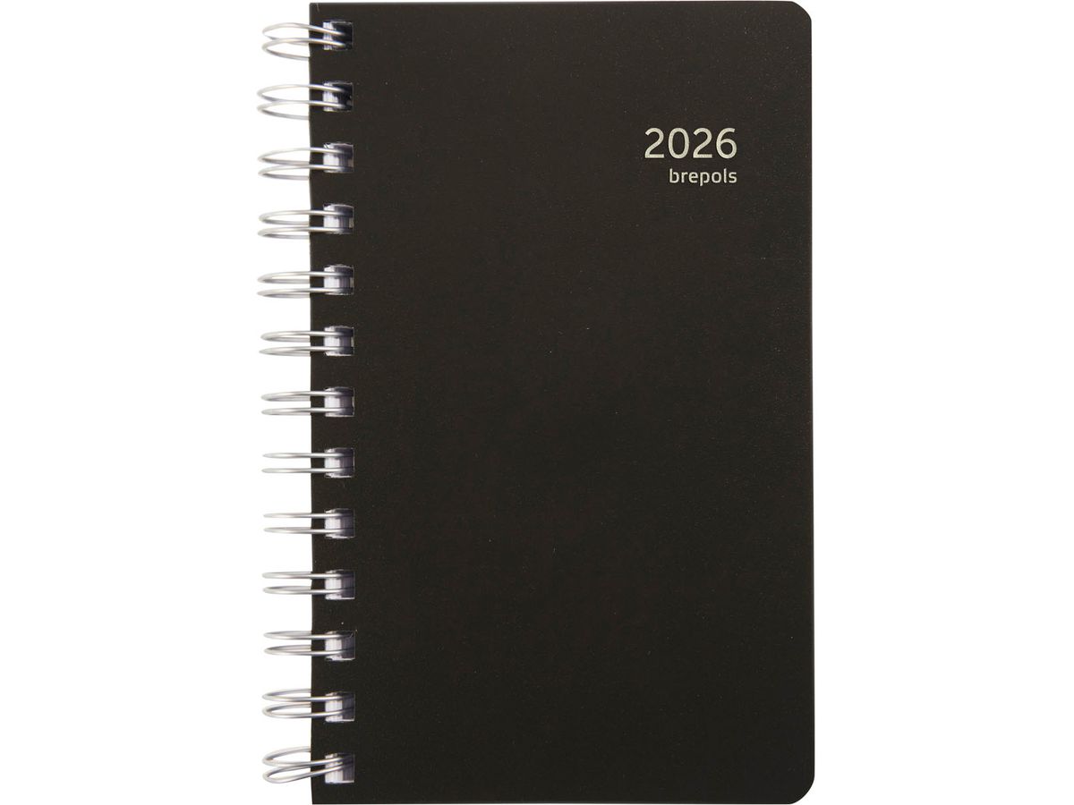 BREPOLS Agenda Building Polyprop 2026 0.414.4910 1J/1P noir 10x16.5cm (5412303102933)