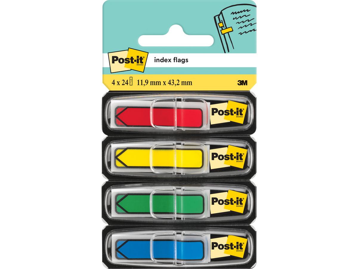 POST-IT Index Pfeile 43.1x11.9mm 684-4ARR3 4-farbig/4x24 Tabs (0021200508783)