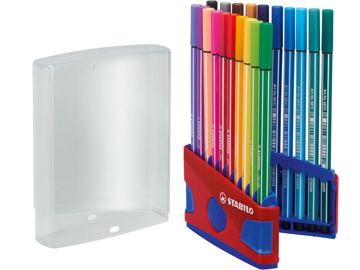 STABILO Penna fibra Pen 68 1mm 6820-04 20 pz., Color box rosso/blu (4006381372213)