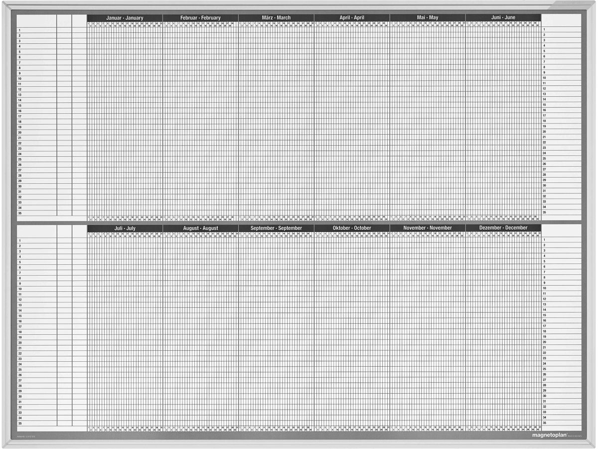 MAGNETOPLAN Planer p. Personale/Progetto 1241212S 12 mese, 35 Pos. 1215x915mm (4013695045412)