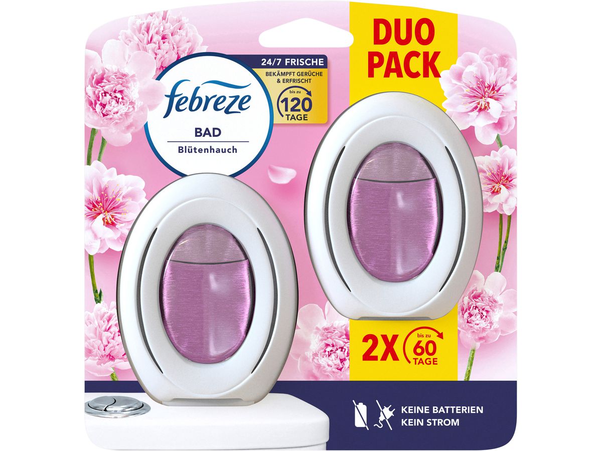 FEBREZE Déodorisant salle de bain 972113 Duo souffle de fleurs 2x8ml (8700216656733)
