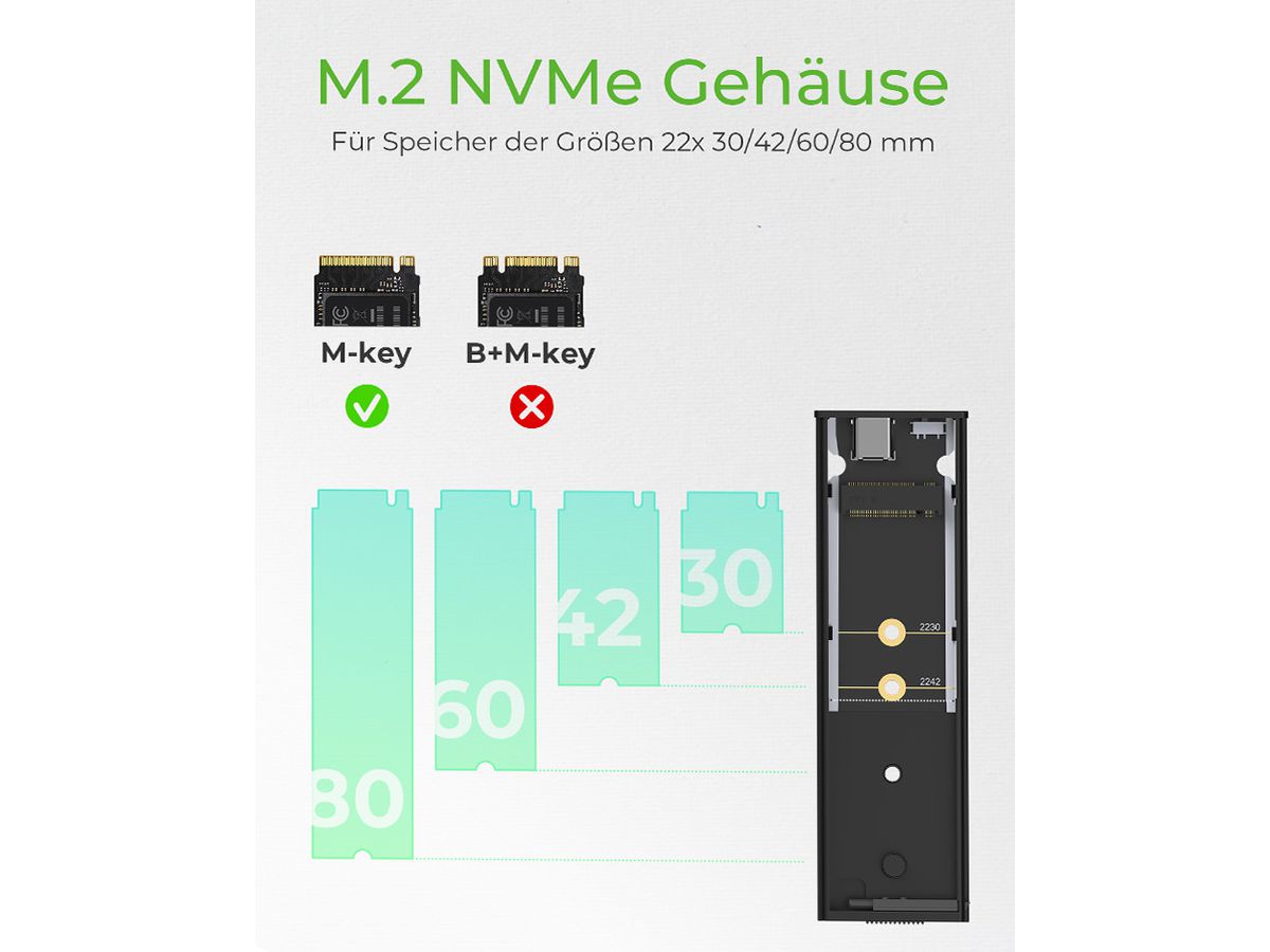 ICY BOX Ext. Gehäuse M.2 USB 3.2 G2 IB-1807MT-C31 NVMe, Werkzeuglos, Alu. (4250078172925)