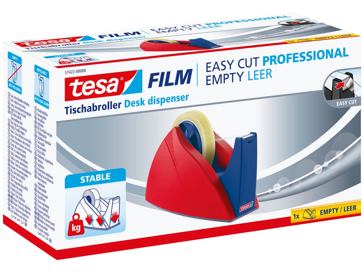 TESA Déroul. Table EasyCut 66mx25mm 574220000 rouge/bleu (4042448361899)