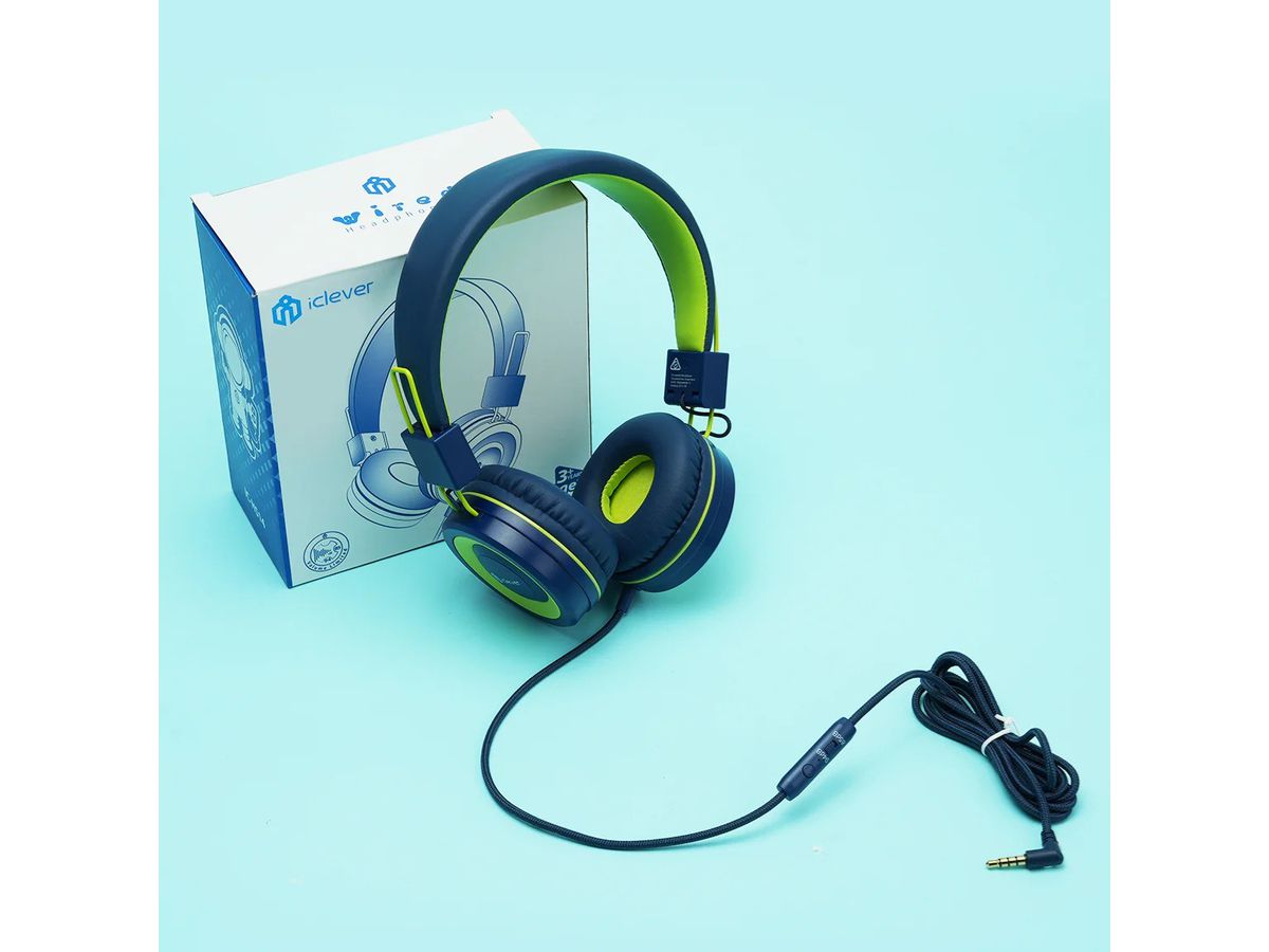 ICLEVER Wired Kids Headphones C01-1702N-41 HS14, 3,5mm, Mic, blue/green (6972312838661)