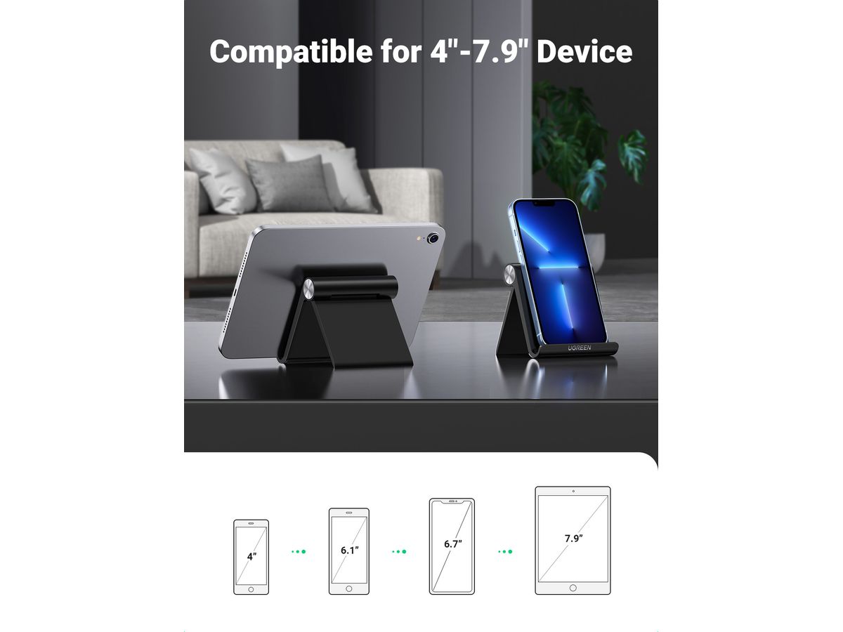 UGREEN Multi-Angle Phone Stand 50747 Black (6957303857470)