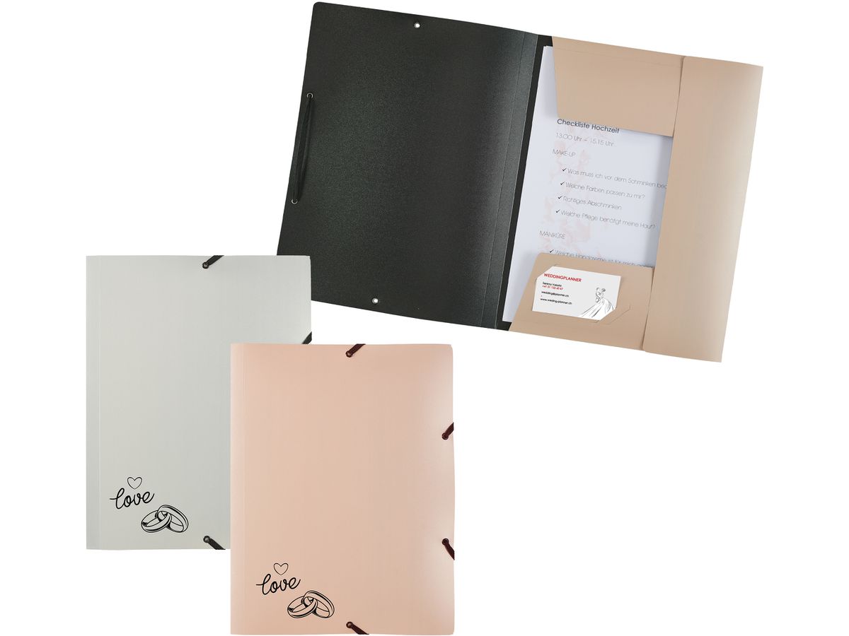 KOLMA dossier à élastique A4 11.179.08 opak or rosé,love (7611967113851)