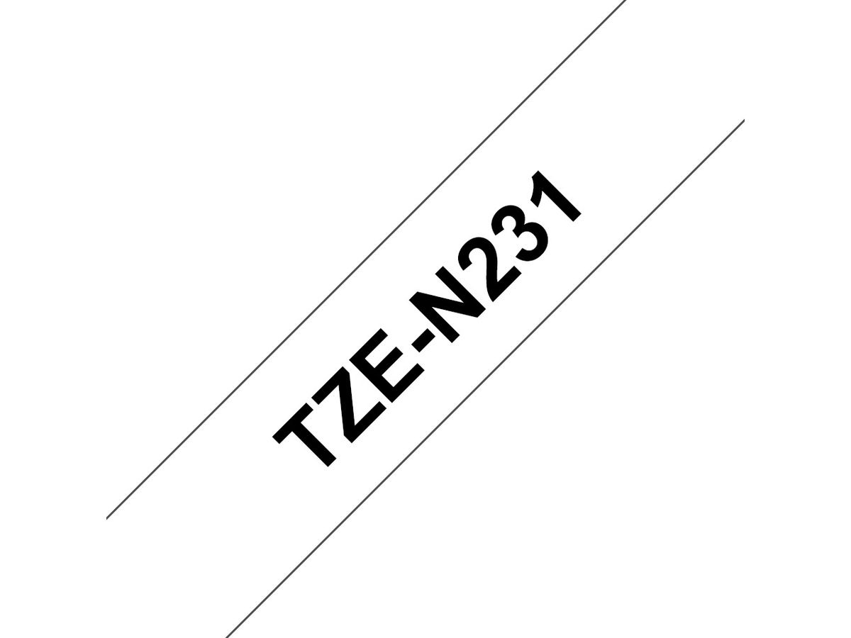 PTOUCH Nastro,non lam. nero/bianco TZe-N231 PT-300 12 mm (4977766691833)