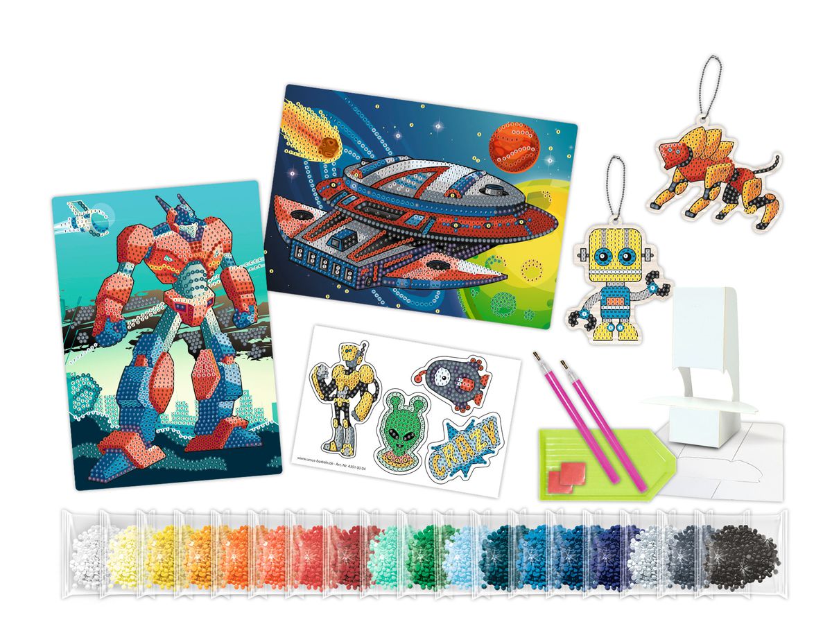 URSUS Diamond Sticker Galaxy 43510004 2 Karten, 2 Anhänger (4008525242895)